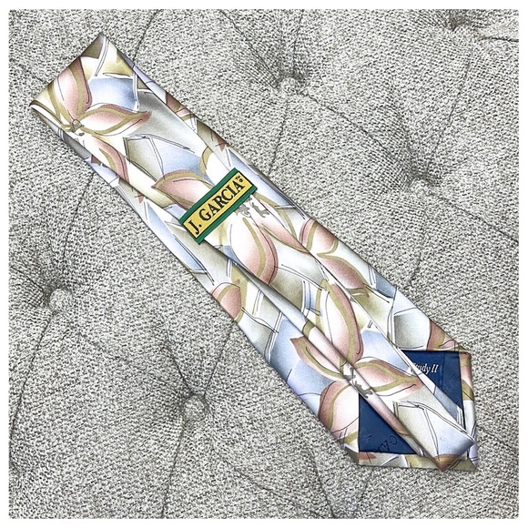 💕Absolutely Stunning Floral Jerry Garcia Mens Silk Necktie💕 - Picture 3 of 13
